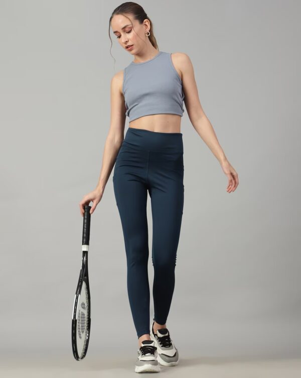 Activewear Ankle Length Sports Leggings with Pockets