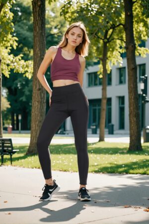 Activewear Ankle Length Mesh Panelled Sports Leggings