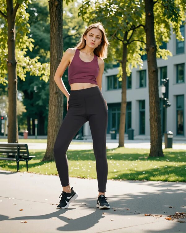 Activewear Ankle Length Mesh Panelled Sports Leggings