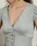 Cap Sleeves Slit Hem Mini Length A-line Dress
