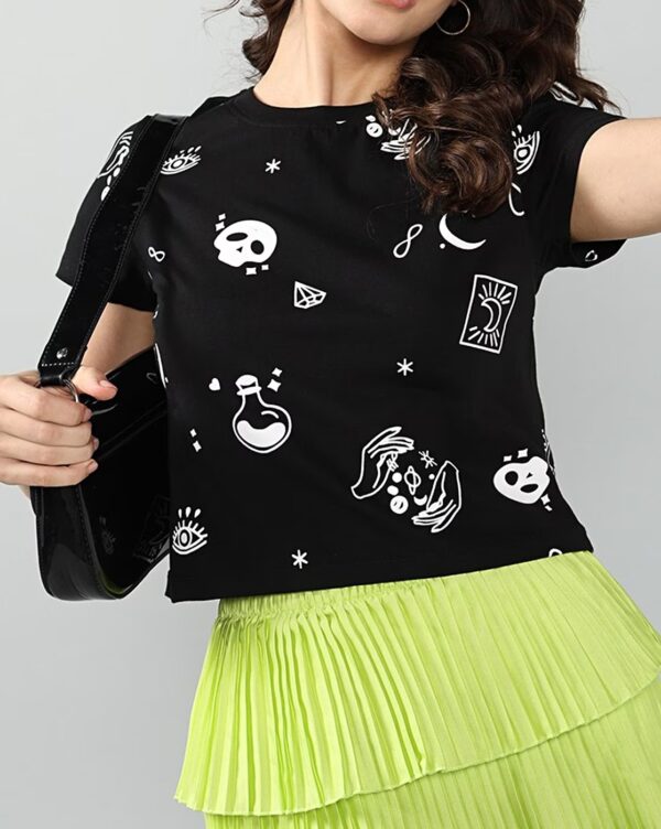 All Over Graphic Print Short Length Tshirt - Image 6