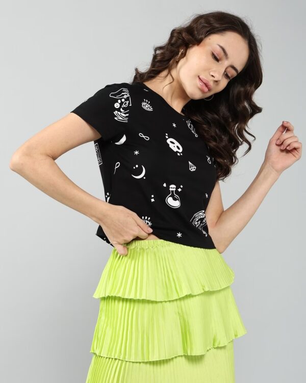 All Over Graphic Print Short Length Tshirt - Image 2