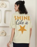 Drop-shoulder Sleeves Graphic Placement & Back Print Oversized Fit Tshirt