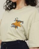 Drop-shoulder Sleeves Graphic Placement & Back Print Oversized Fit Tshirt