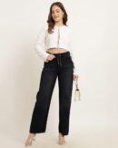 Ankle Length Straight Jeans With Pockets