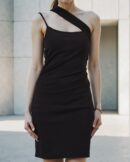Party One Shoulder Strap Ruched Mini Bodycon Dress