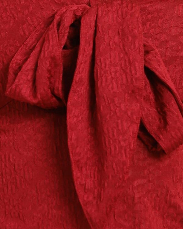 Strapless Ruched Tie-Up Detail Textured Crop Top - Image 6