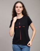 Short Sleeves Graphic Front Print Crew Tshirt