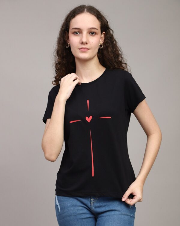 Short Sleeves Graphic Front Print Crew Tshirt - Image 2