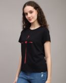 Short Sleeves Graphic Front Print Crew Tshirt