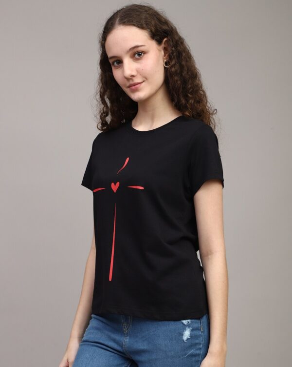 Short Sleeves Graphic Front Print Crew Tshirt - Image 3