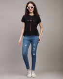 Short Sleeves Graphic Front Print Crew Tshirt
