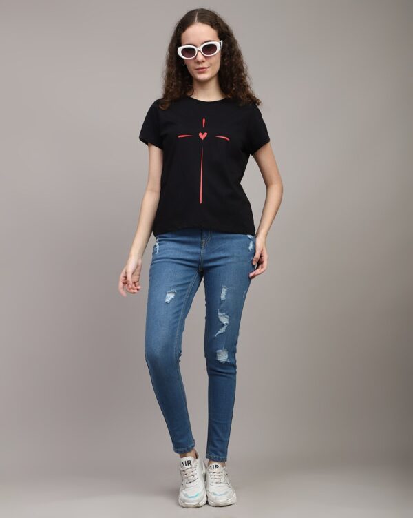 Short Sleeves Graphic Front Print Crew Tshirt