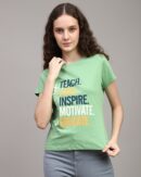 Short Sleeve Typographic Chest Print Crew Tshirt