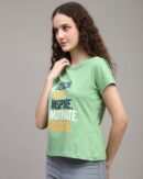 Short Sleeve Typographic Chest Print Crew Tshirt