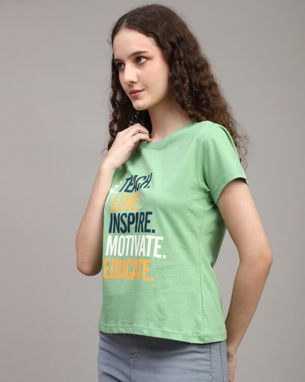 Short Sleeve Typographic Chest Print Crew Tshirt - Image 3
