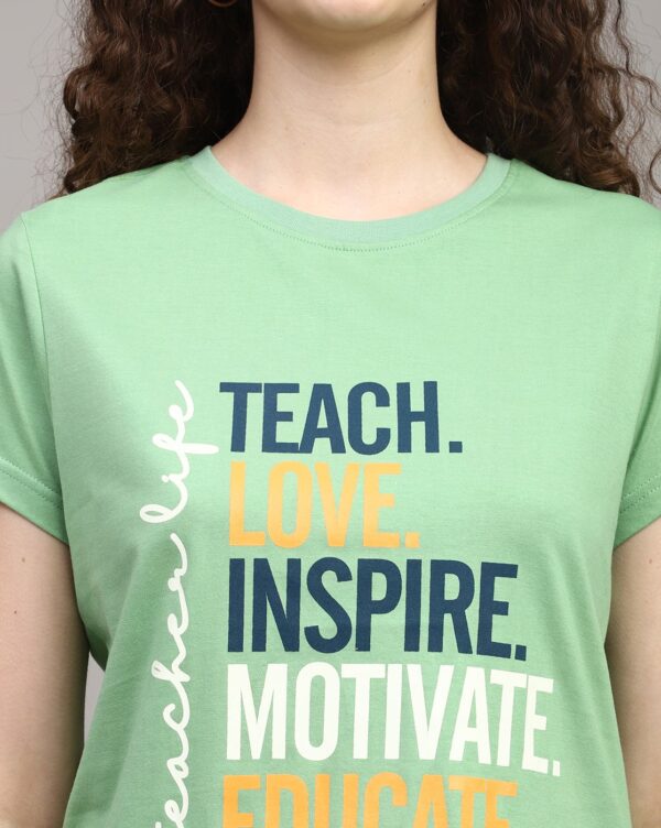 Short Sleeve Typographic Chest Print Crew Tshirt - Image 5
