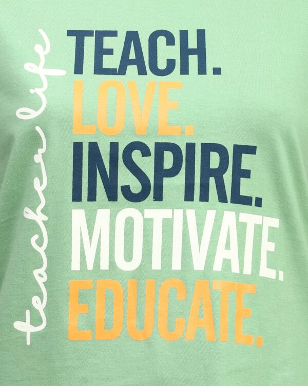 Short Sleeve Typographic Chest Print Crew Tshirt - Image 7