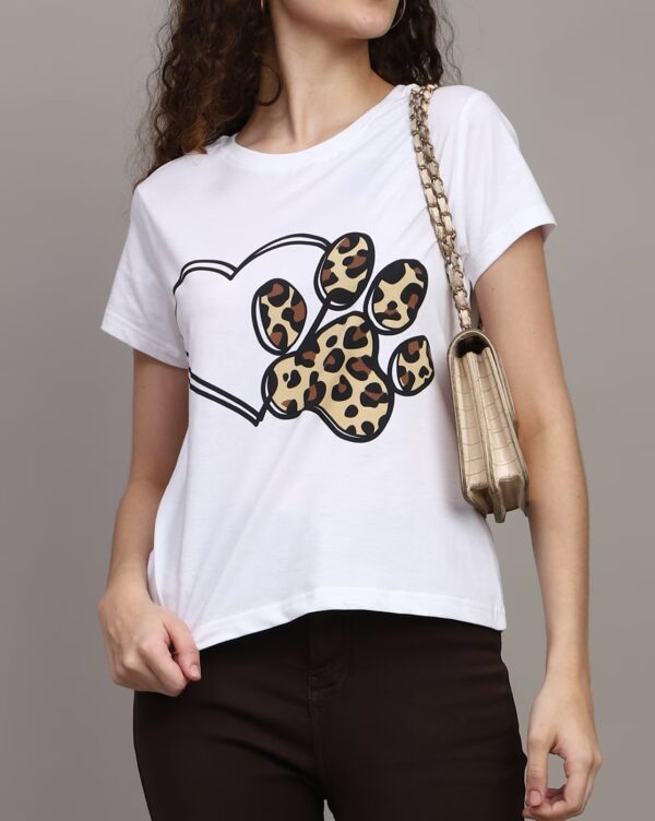 Short Sleeves Graphic Chest Print Crew Tshirt - Image 7