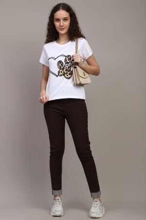 Short Sleeves Graphic Chest Print Crew Tshirt