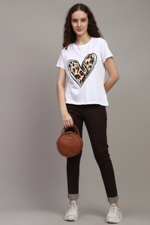 Short Sleeves Graphic Chest Print Crew Tshirt