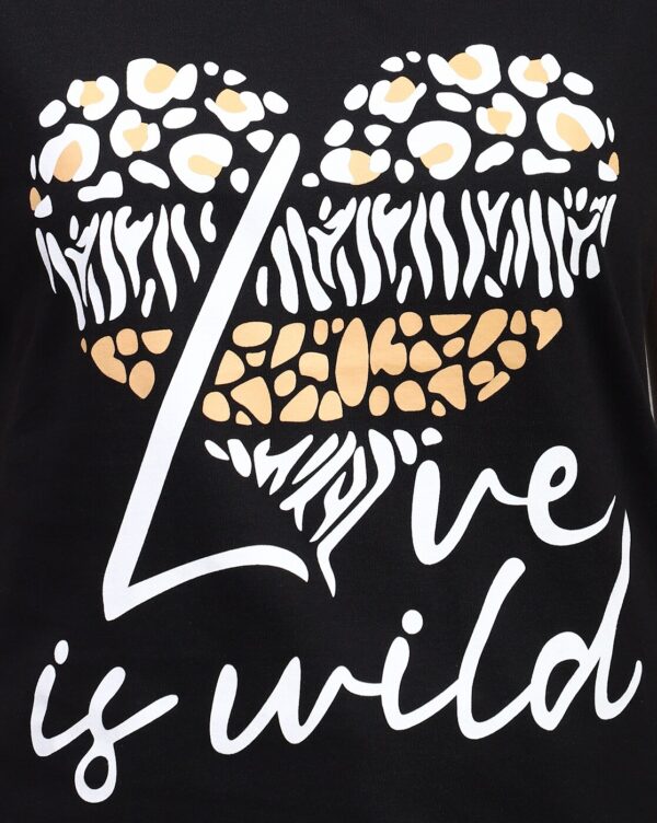 Short Sleeve Typographic Chest Print Crew Tshirt - Image 6
