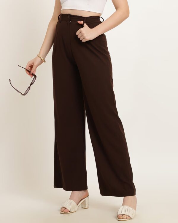 Full Length High Rise Pleated Wide Leg Pant - Image 4