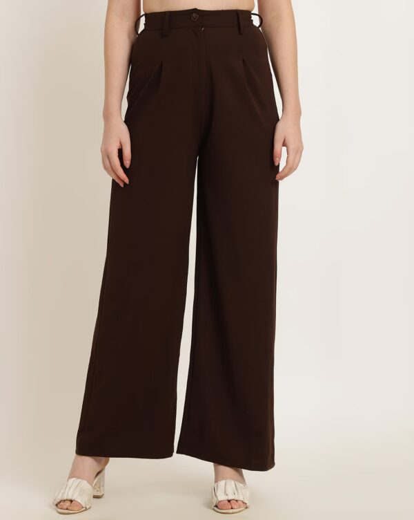 Full Length High Rise Pleated Wide Leg Pant - Image 3