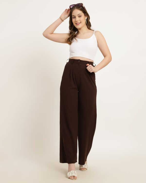 Full Length High Rise Pleated Wide Leg Pant