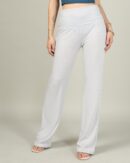 Full Length High Rise Textured Straight Pants