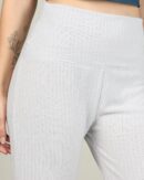 Full Length High Rise Textured Straight Pants