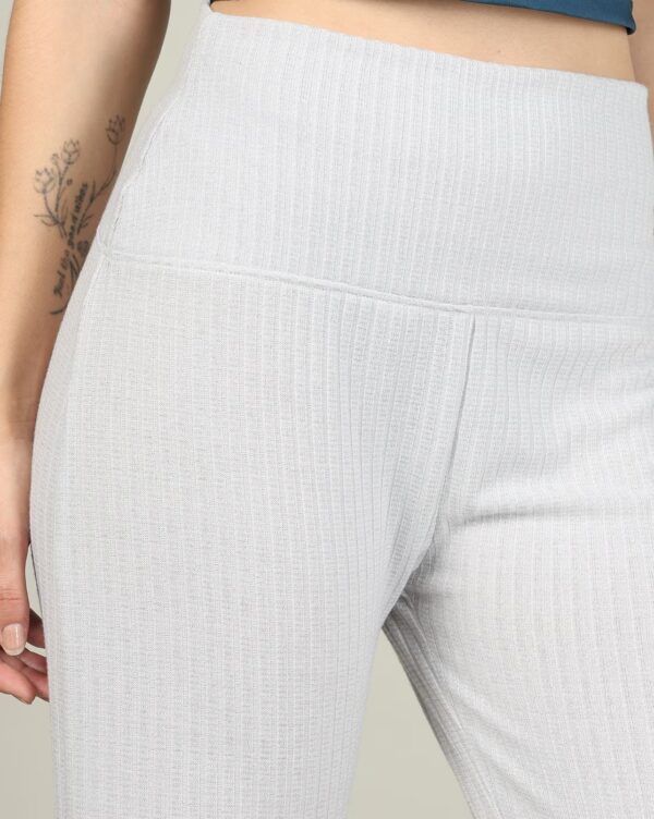 Full Length High Rise Textured Straight Pants - Image 4