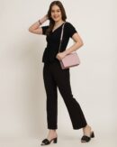 Extended Sleeve Ruched Waist Smocked Peplum Top
