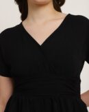 Extended Sleeve Ruched Waist Smocked Peplum Top