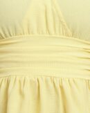 Extended Sleeve Ruched Waist Smocked Peplum Top