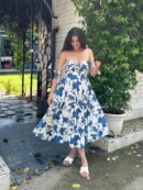 Florence tie-up dress-Blue